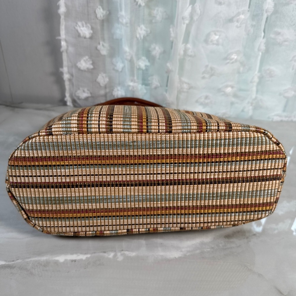 Sun N Sand Woven Striped Tote Bag Zip Close Summer Beach Resort Vacation Cruise - Picture 8 of 12